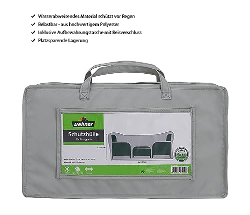 Dehner Abdeckung Sitzgruppe 240x80x150 grau Polyester