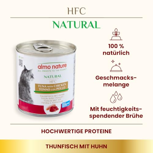 Almo Nature HFC Natural Nassfutter Thunfisch-Huhn 12x280g Brühe