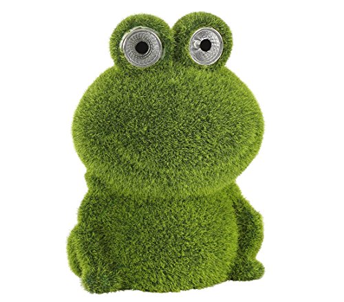 Dehner Premium Lovely Frosch Solarleuchte beflockt grün
