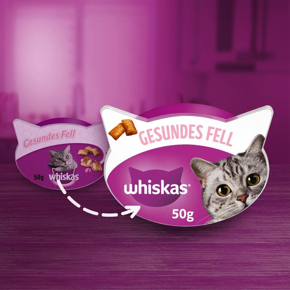 Whiskas Groom & Care Huhn Katzensnack 8x50g Haut Fell