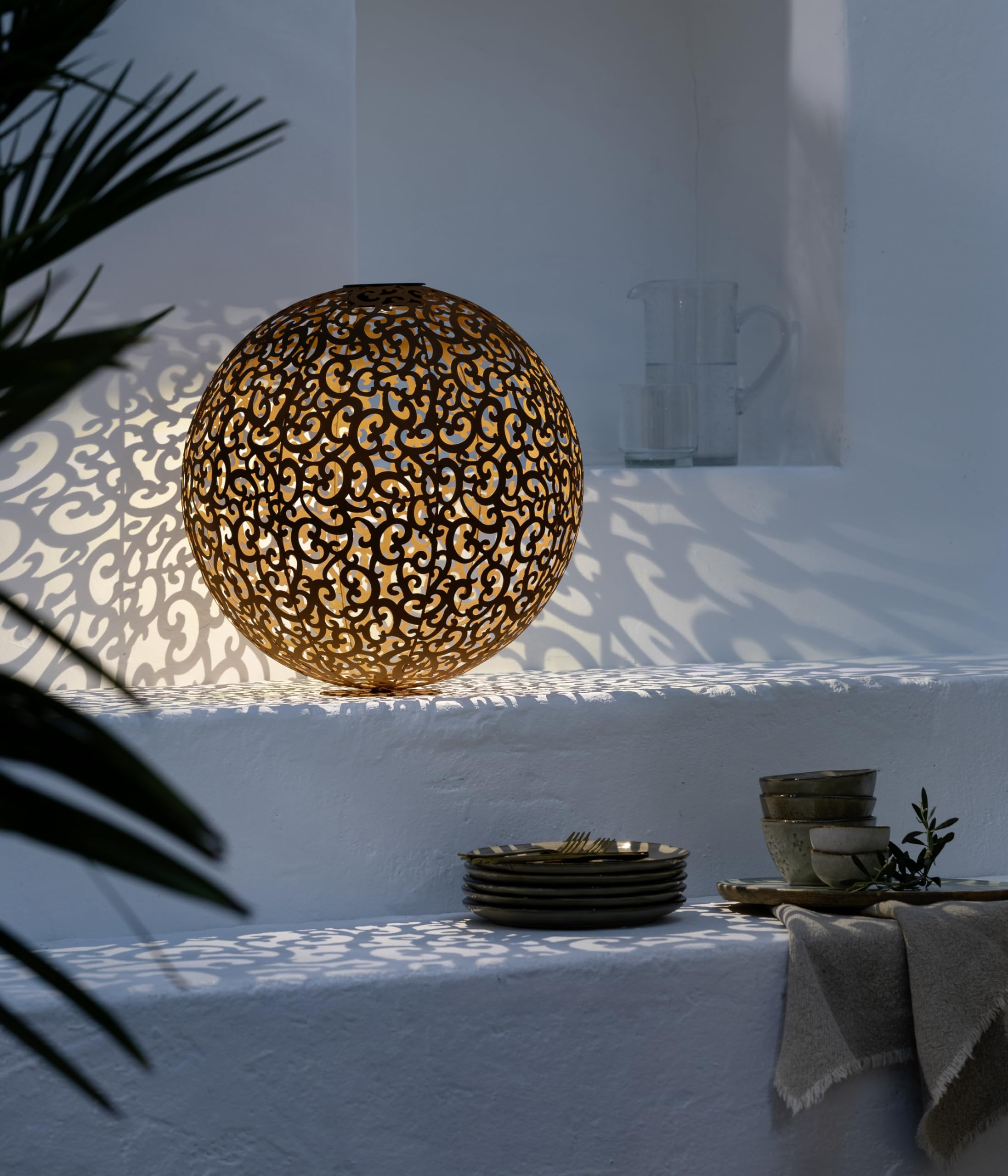 Dehner Lovely Solarkugel Lagos Solarleuchte Ø40cm edelrost