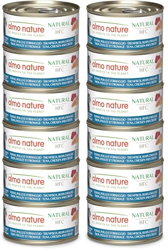 Almo Nature HFC Natural Nassfutter Thunfisch Huhn Käse 6x70g glutenfrei
