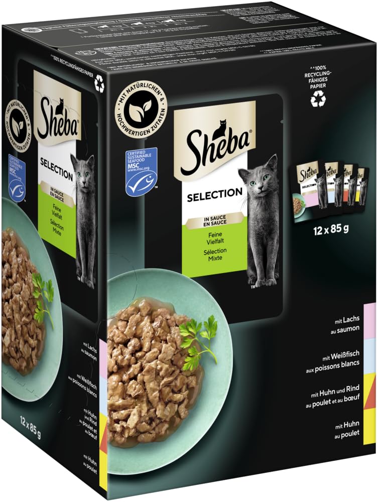Sheba Selection in Sauce Nassfutter Feine Vielfalt 12x85g Sauce