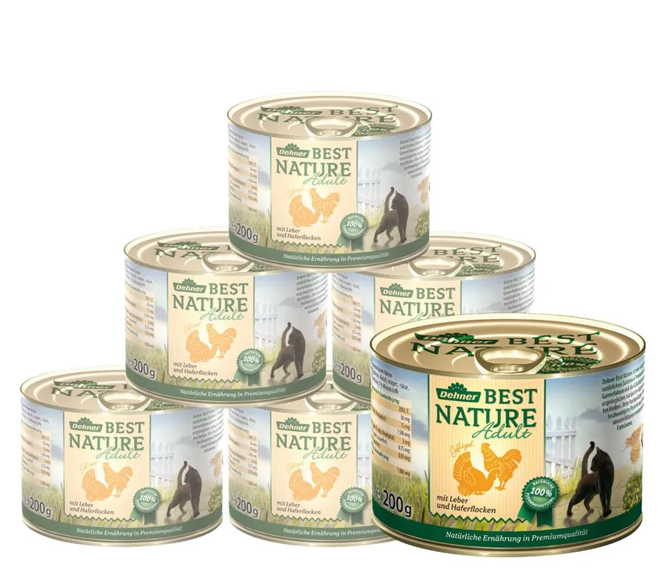 Dehner Best Nature Adult Nassfutter Geflügel Leber 6x200g