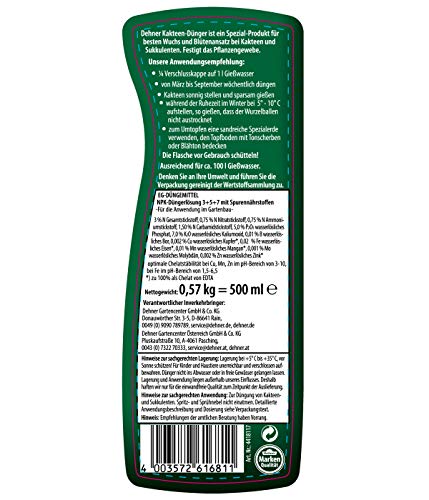 Dehner Kakteen- Sukkulentendünger flüssig 500ml NPK