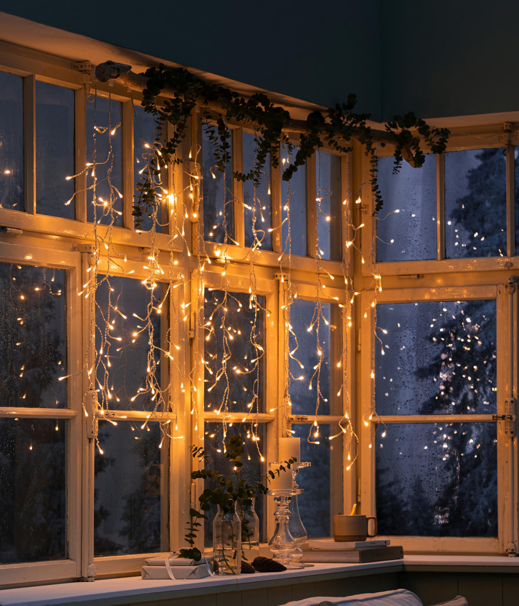 Dehner LED-Lichtervorhang 165 cm 192 LEDs warmweiß