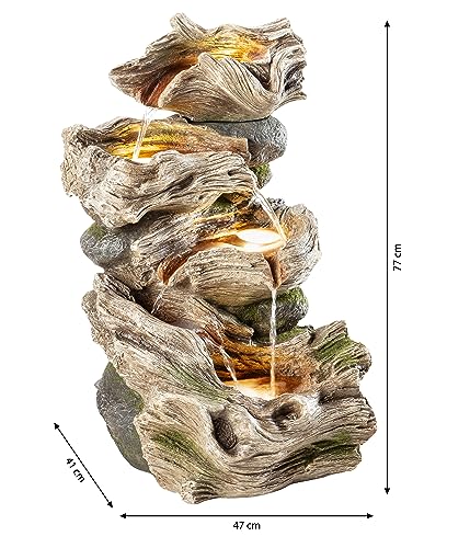 Dehner Albero Gartenbrunnen grau Polyresin 77x47x41 cm LED