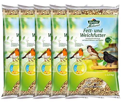 Dehner Natura Wildvogelfutter Fett- und Weichfutter 5x2,5kg energiereich