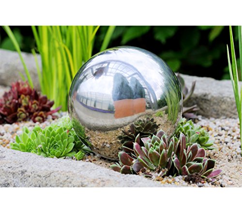 Dehner Edelstahlkugel Deko 14 cm silber wetterfest