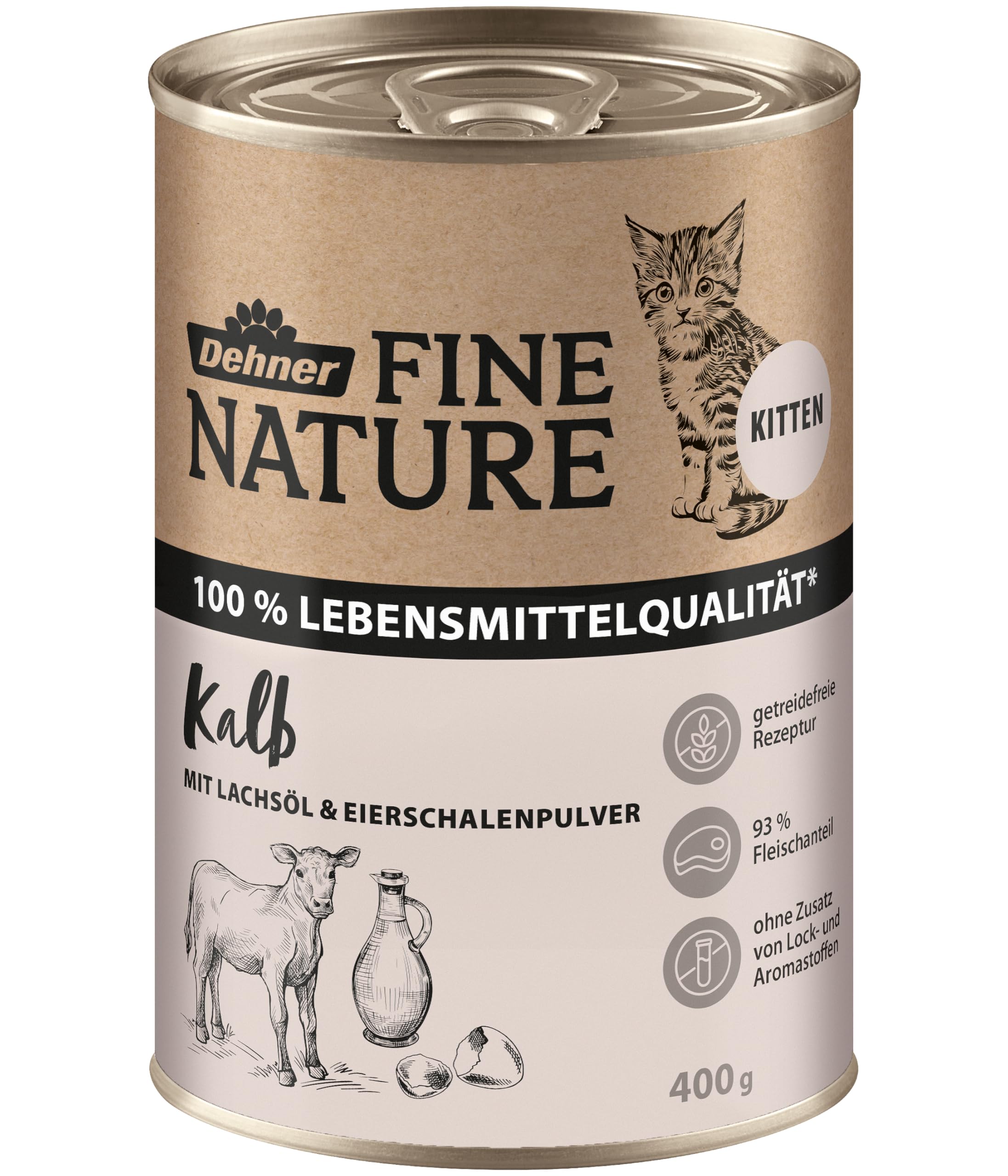 Dehner Fine Nature Kitten Kalb Nassfutter 6x400g getreidefrei