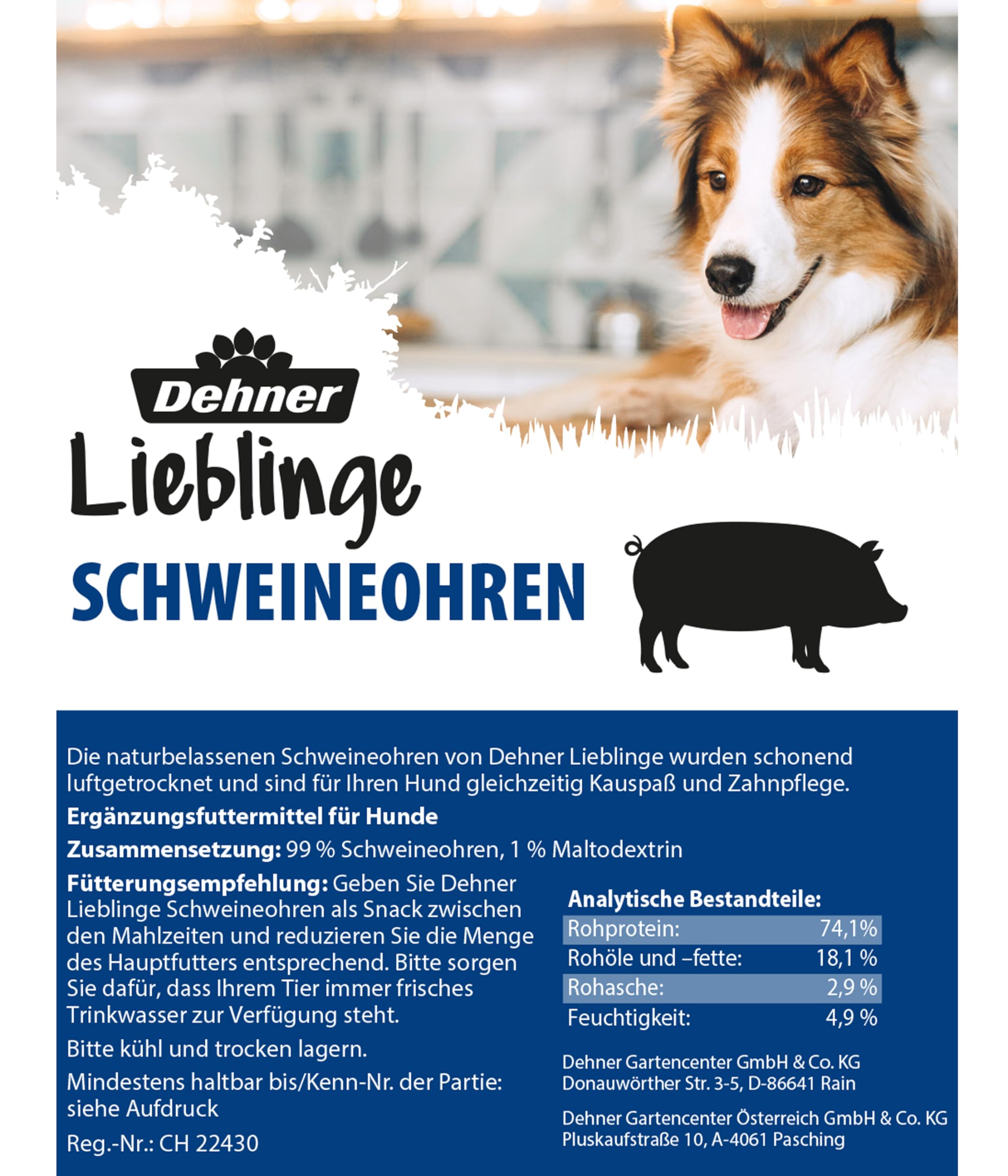 Dehner Lieblinge Hundesnack Schweineohren 1050g luftgetrocknet