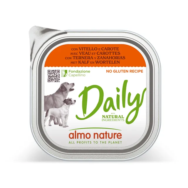 Almo Nature Daily Kalb Karotte Nassfutter Hund 9x300g