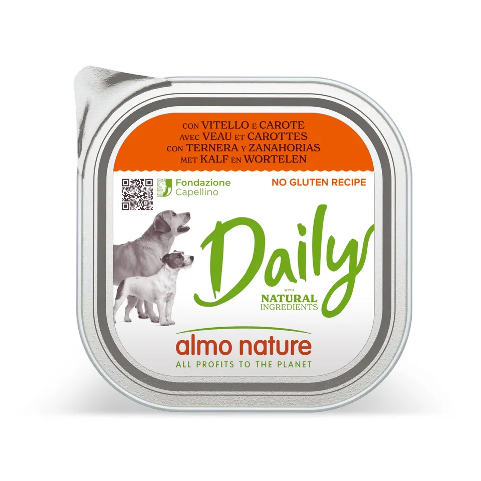 Almo Nature Daily Kalb Karotte Nassfutter Hund 9x300g
