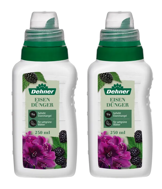 Dehner Premium Eisendünger flüssig 2x250 ml gegen Gelbfärbung