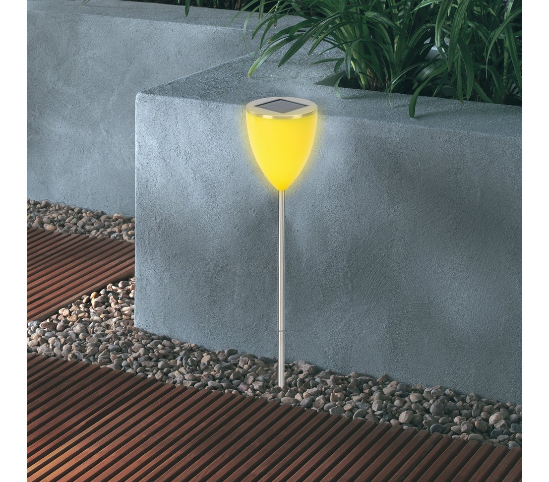 Dehner Living Wineglasoptik Solarleuchte 71 cm gelb