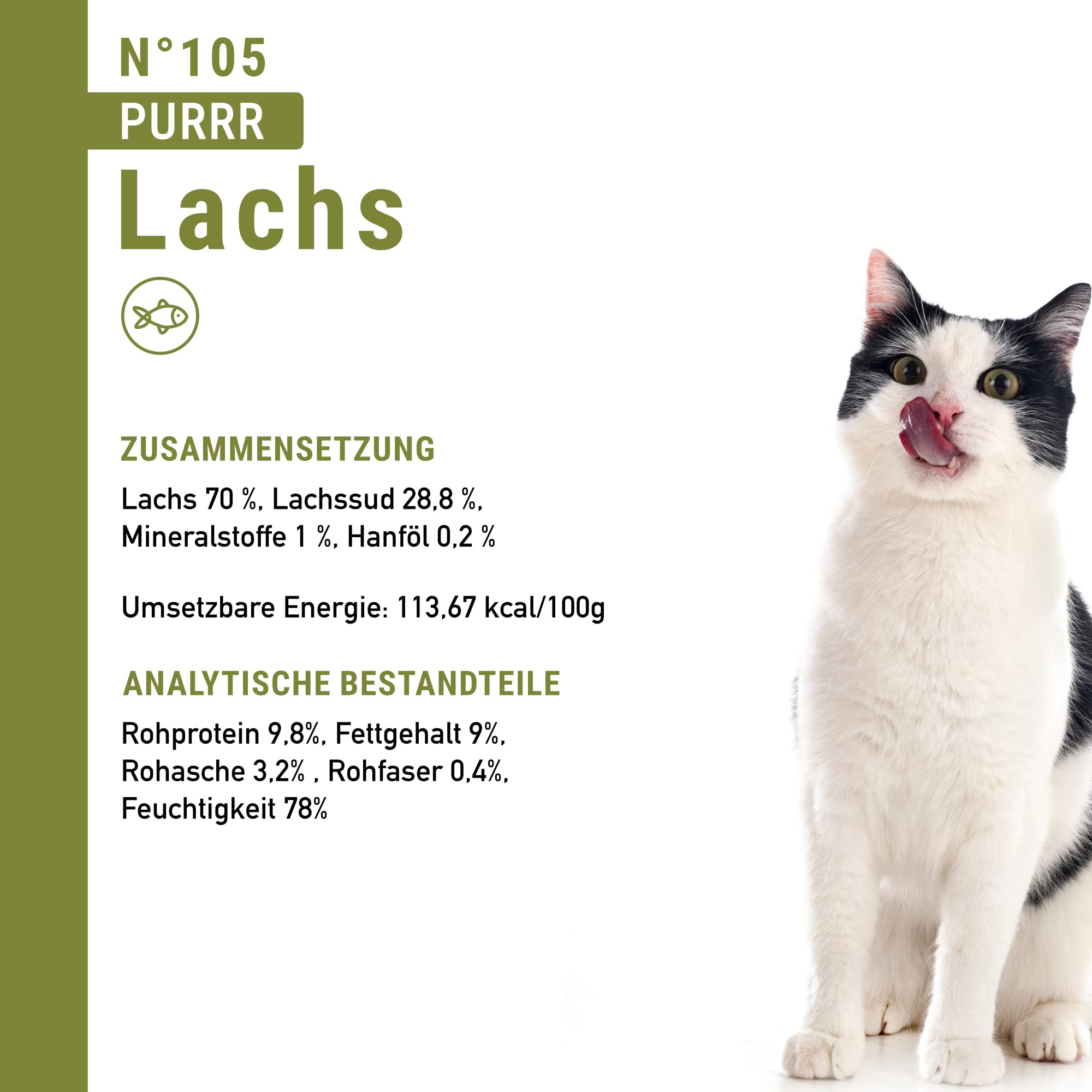 catz finefood Purrrr N°105 Nassfutter Lachs 6x200 g getreidefrei