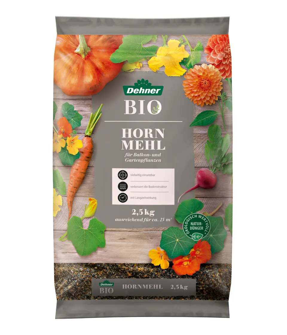 Dehner Bio Hornmehl Dünger 2,5kg Stickstoff 13 Prozent Bio