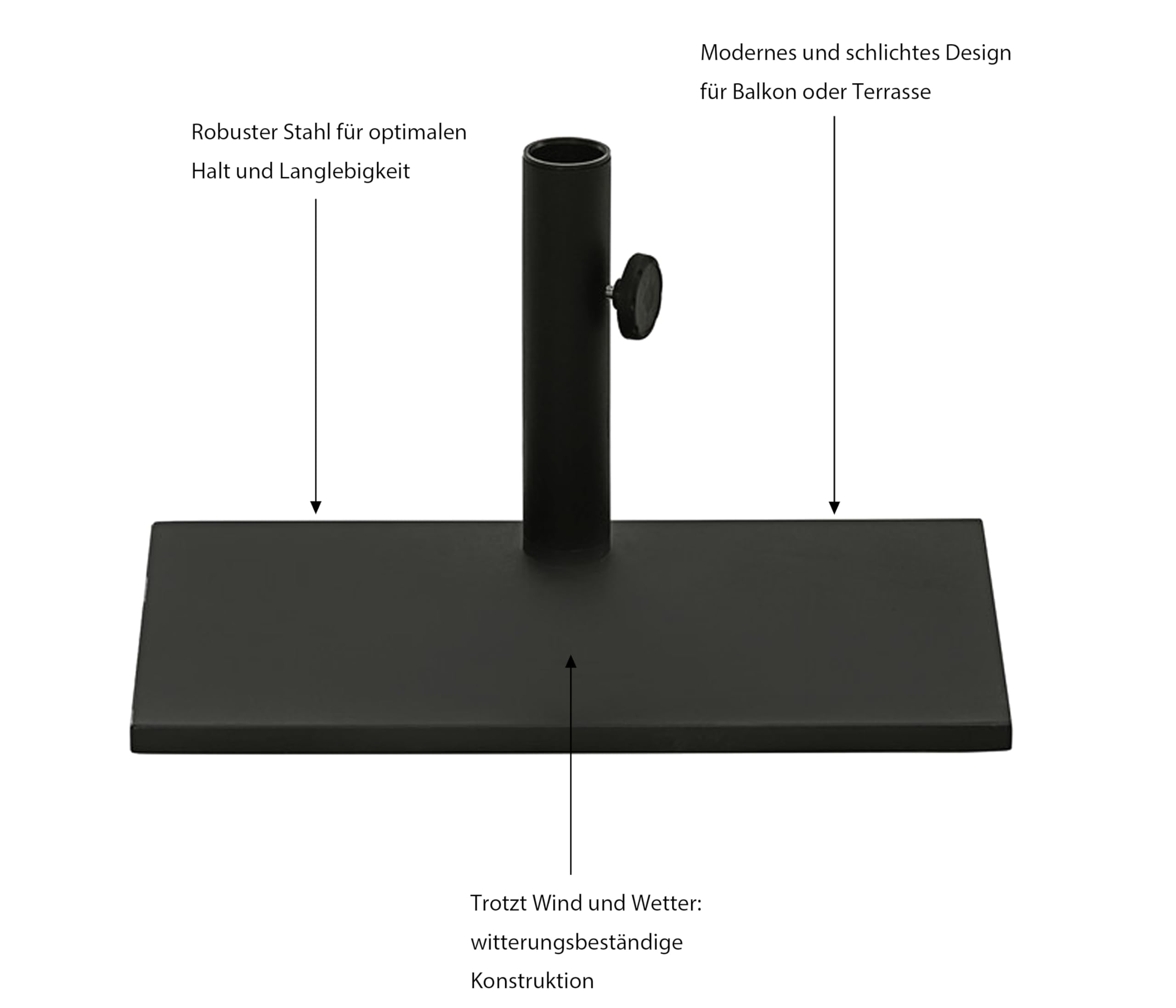 Dehner Schirmständer Metall schwarz 20 kg eckig