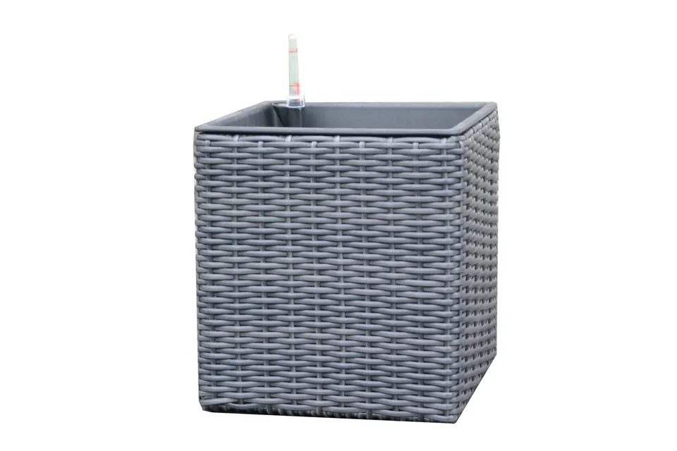 Dehner Living Pflanztopf mit Bewässerung 38 cm anthrazit frostbeständig