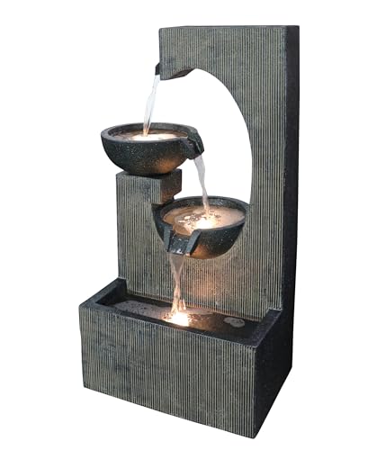 Dehner Premium Lovely Lorca Solarbrunnen 81x45cm LED grau