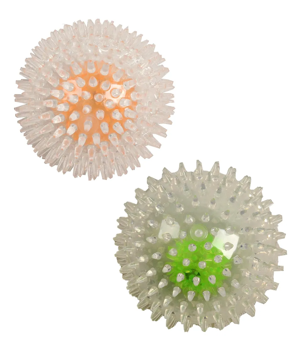 Dehner Bouncer Ball Hundespielzeug Set S&M LED orange
