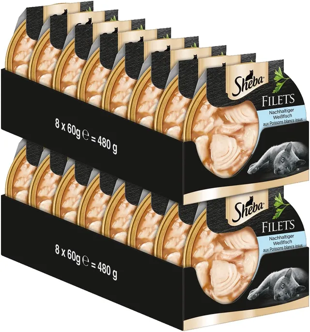 Sheba Filets Weißfisch Nassfutter 60g Schale ASC