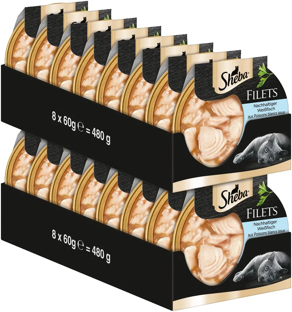Sheba Filets Weißfisch Nassfutter 60g Schale ASC