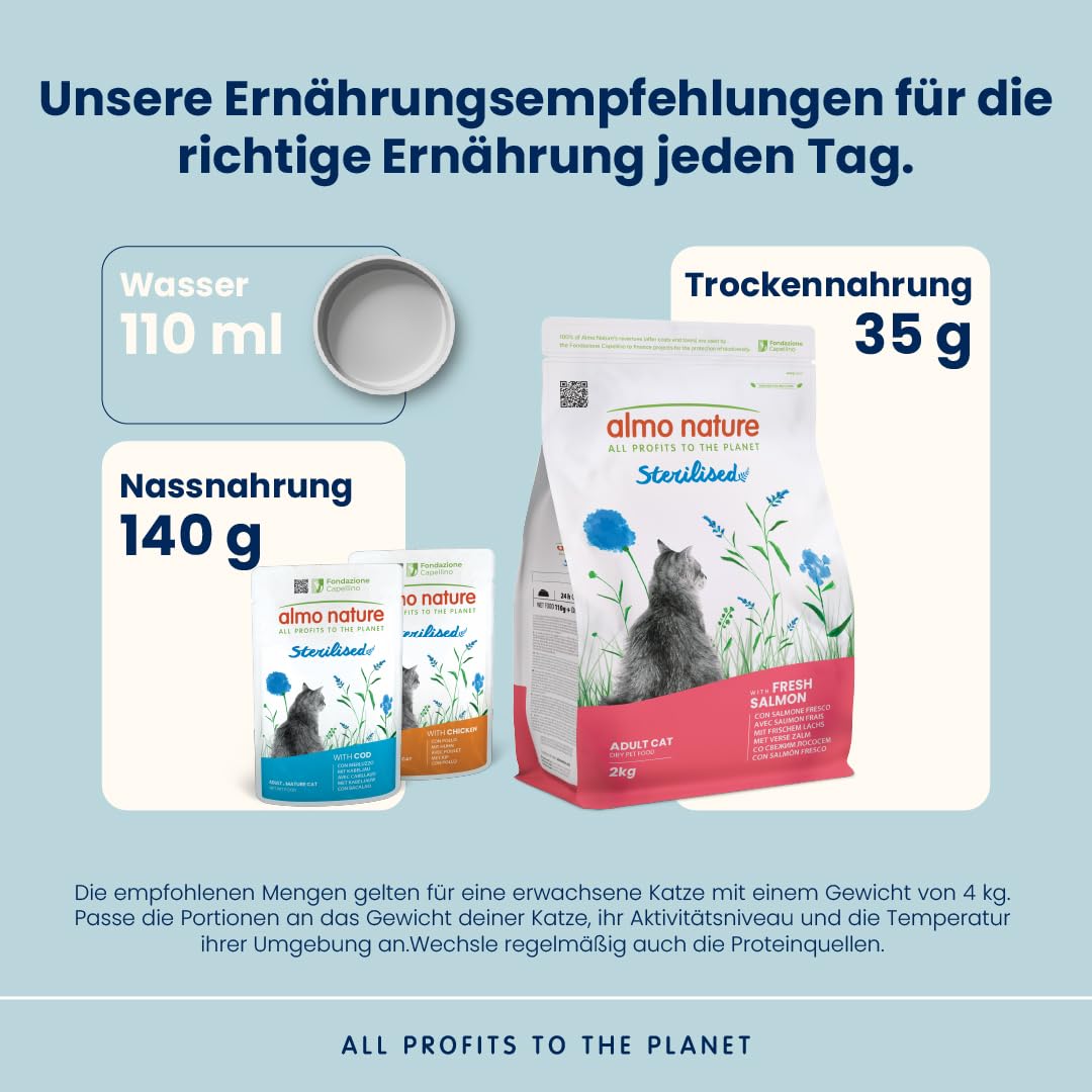 Almo Nature Sterilised Trockenfutter 2kg Lachs