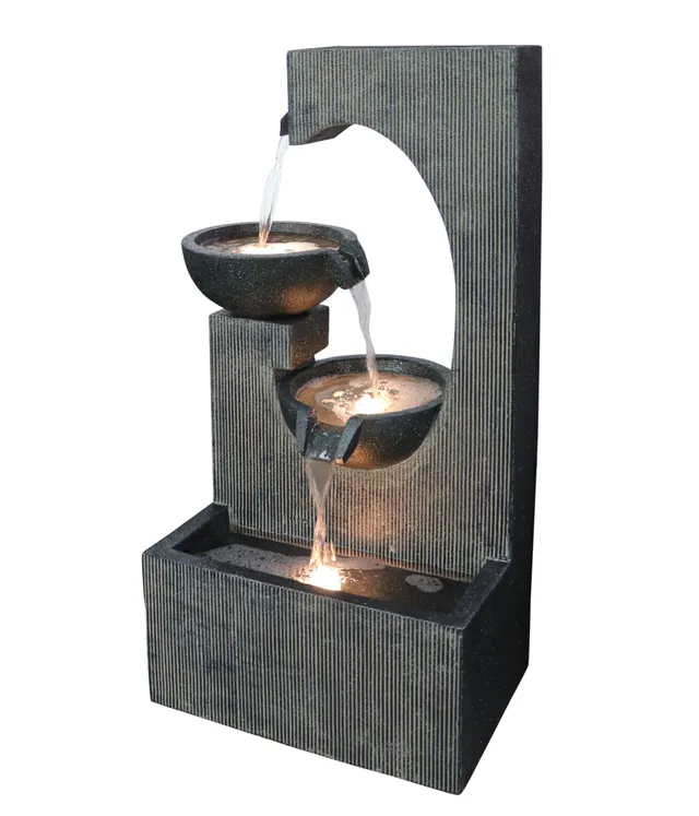 Dehner Premium Lovely Lorca Solarbrunnen 81x45cm LED grau
