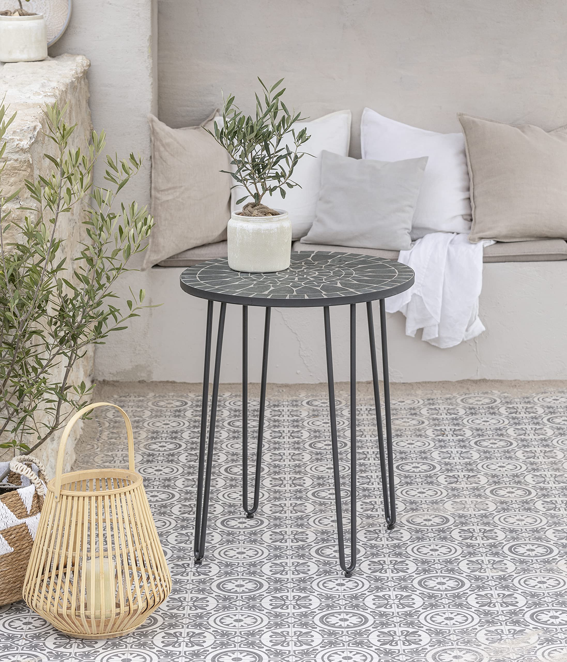 Dehner Madeleine Gartentisch Mosaik Ø 60 cm dunkelgrau