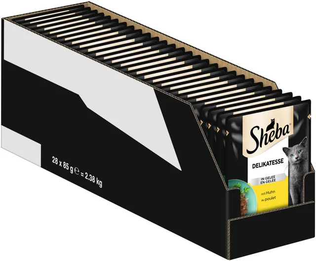 Sheba Delikatesse Huhn Nassfutter Gelee 28x85g ausgewachsen