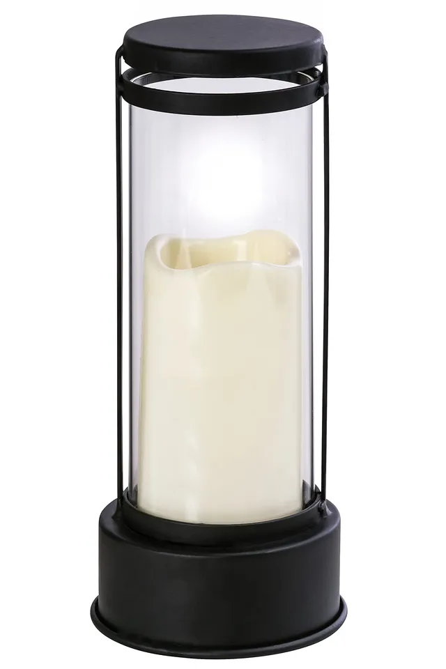 Dehner Premium Lovely Grablaterne LED creme 27cm Timer