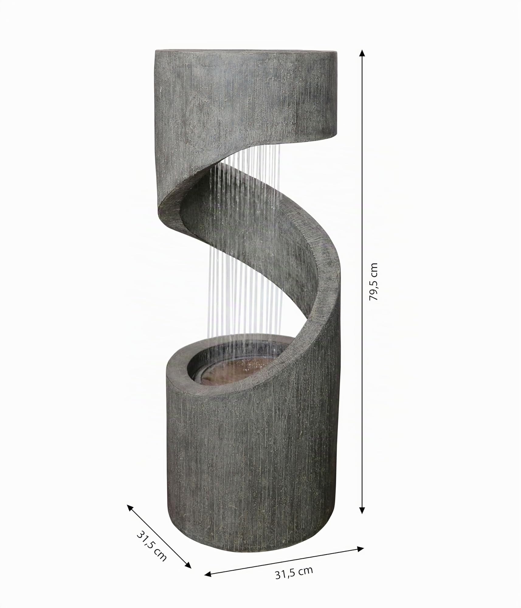 Dehner Premium Lovely Ronda Solarbrunnen grau LED