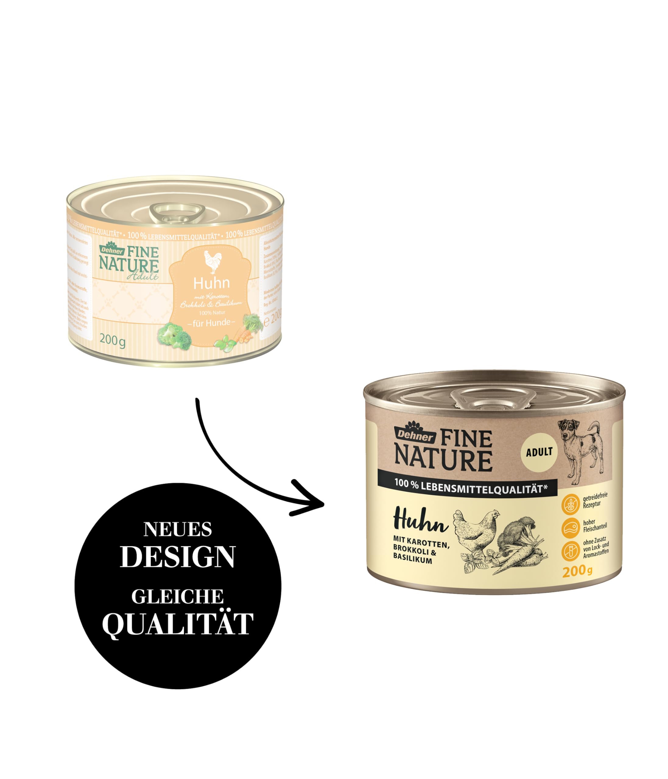 Dehner Fine Nature Huhn Nassfutter 6x200 g getreidefrei