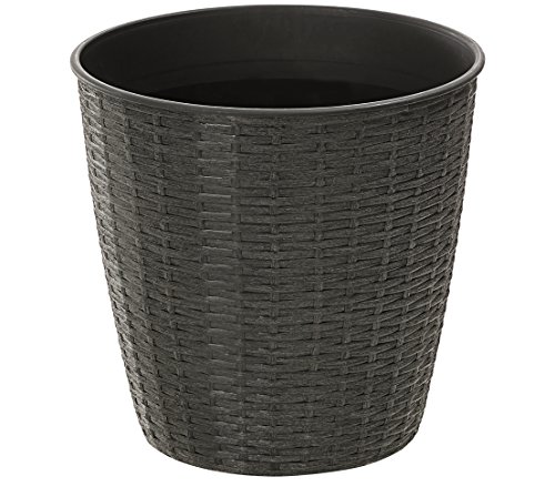 Dehner Premium Lovely Pflanztopf Schwarz Ø38cm Polyrattan