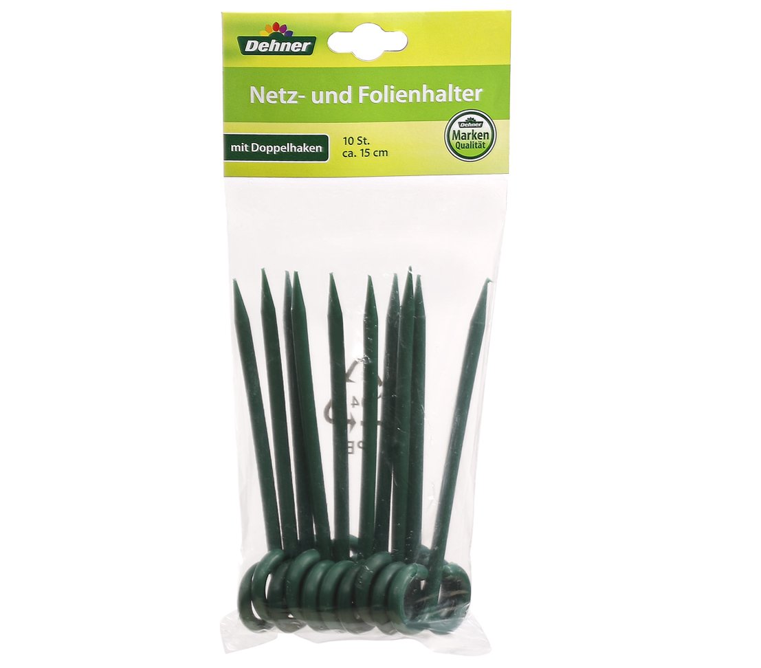 Dehner Gartenzubehör Netz- Folienhalter 15 cm 10 Stück Kunststoff