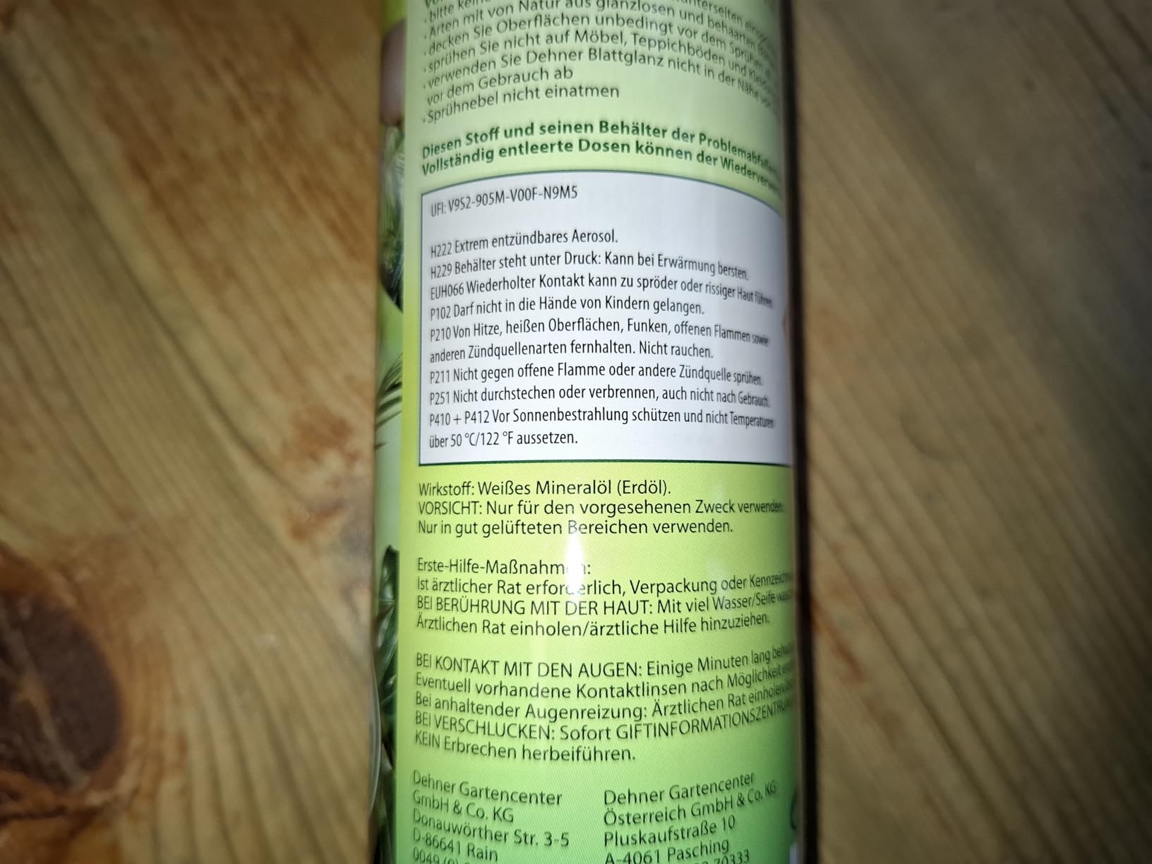 Dehner Blattglanz Spray Dünger 400 ml staubabweisend