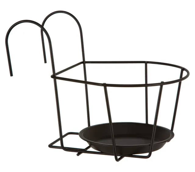 Dehner Blumentopfhalter Metall schwarz 25x30x27cm Balkon