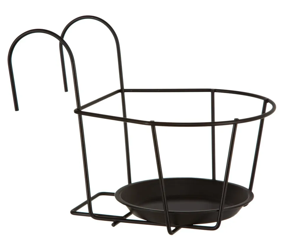 Dehner Blumentopfhalter Metall schwarz 25x30x27cm Balkon