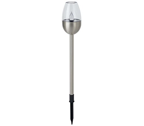 Dehner Solarleuchte Flame 4er Set Edelstahl silber