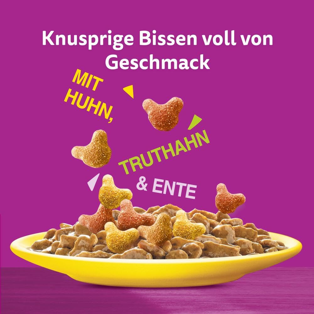 Whiskas Crunch Katzensnacks Huhn Pute Ente 6x100g knusprig