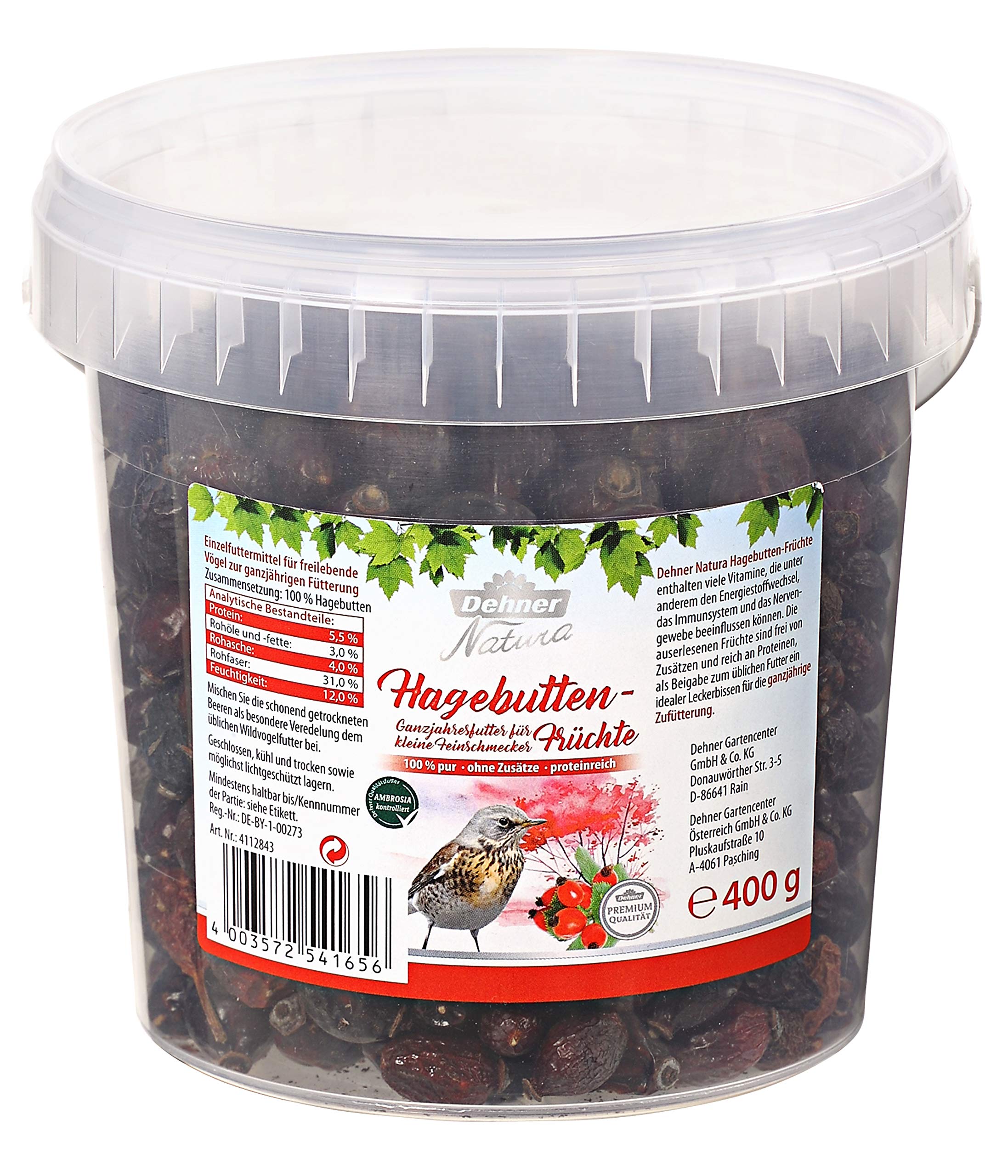 Dehner Natura Wildvogelfutter Hagebutte 6x400g 2,4kg