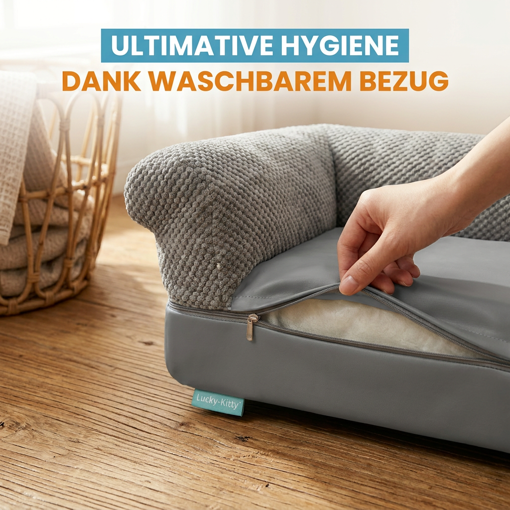Lucky-Kitty Katzenlounge LUXE Katzenbett Kissen Memory-Foam