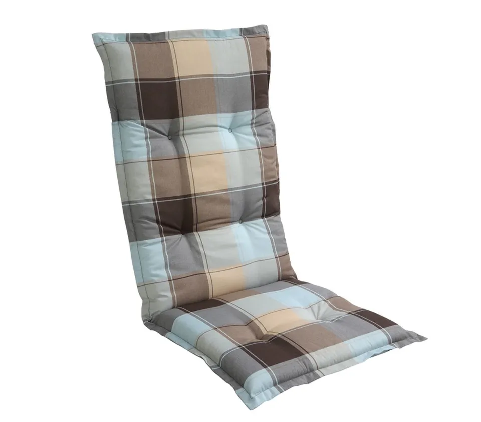 Dehner Adria Hochlehnerauflage Baumwolle Karo 118x49cm