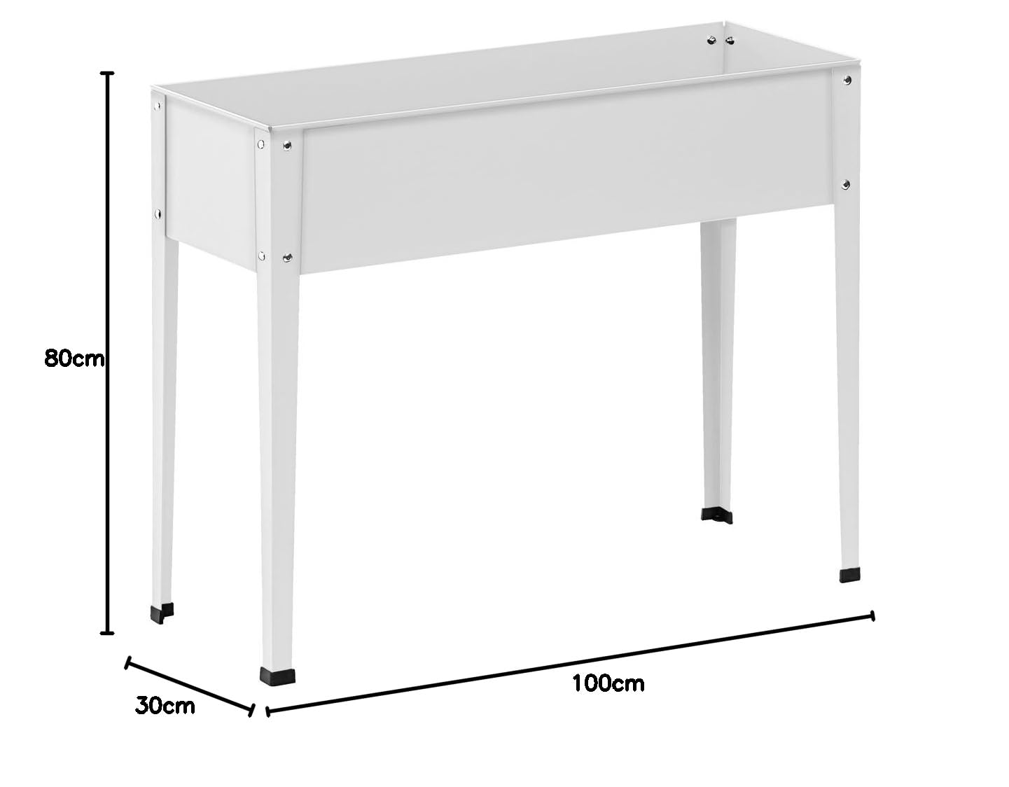 Dehner Münster 2 Hochbeet 100x30 cm 80 cm weiß Metall