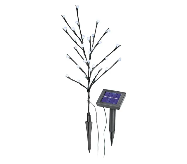 Dehner Living Solar Leuchtbälle Blütenstrauch 36 LED 60 cm