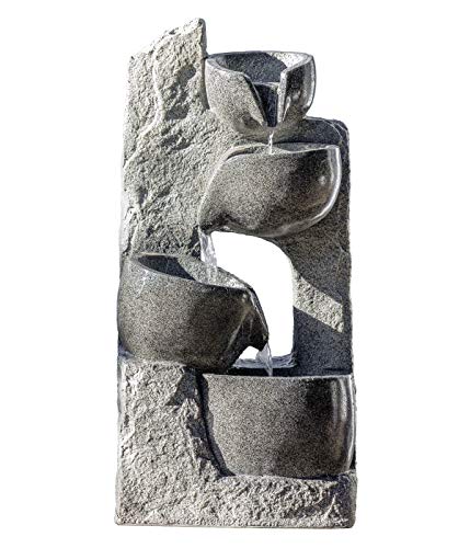 Dehner Circ Gartenbrunnen LED grau 14 Liter