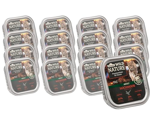 Dehner Wild Nature Hochmoor Nassfutter Ente Pute 16x100g getreidefrei