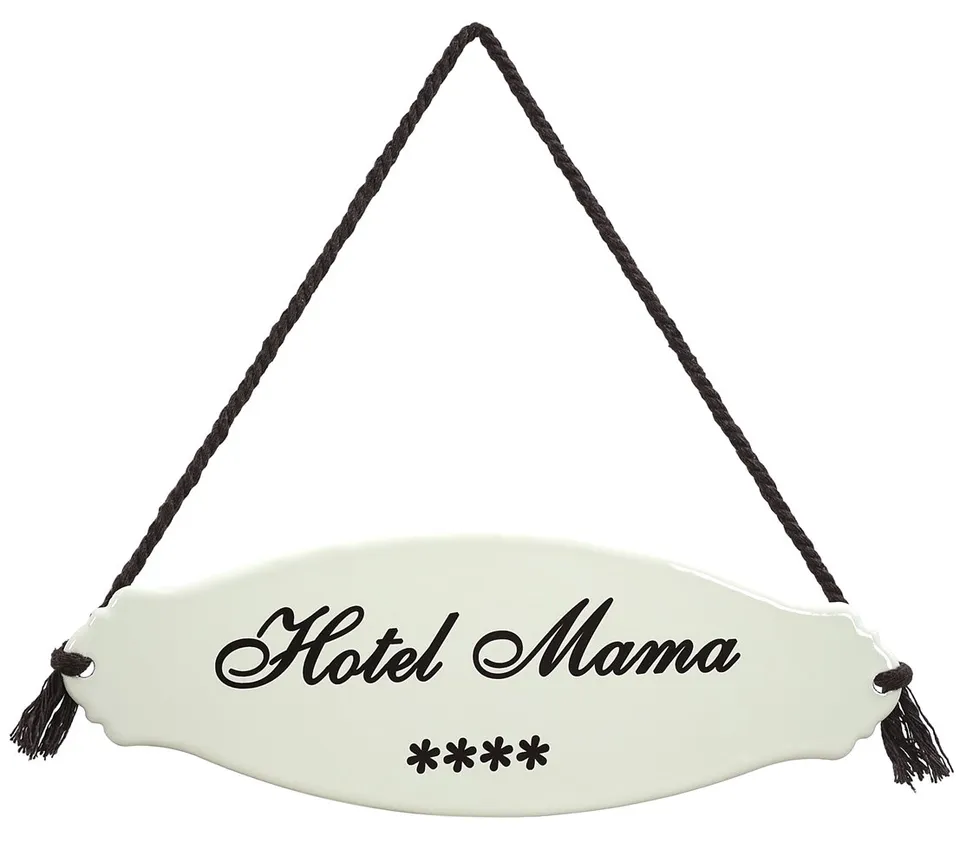 Dehner Hotel Mama Gartenschild 30,5 cm weiß Emaille