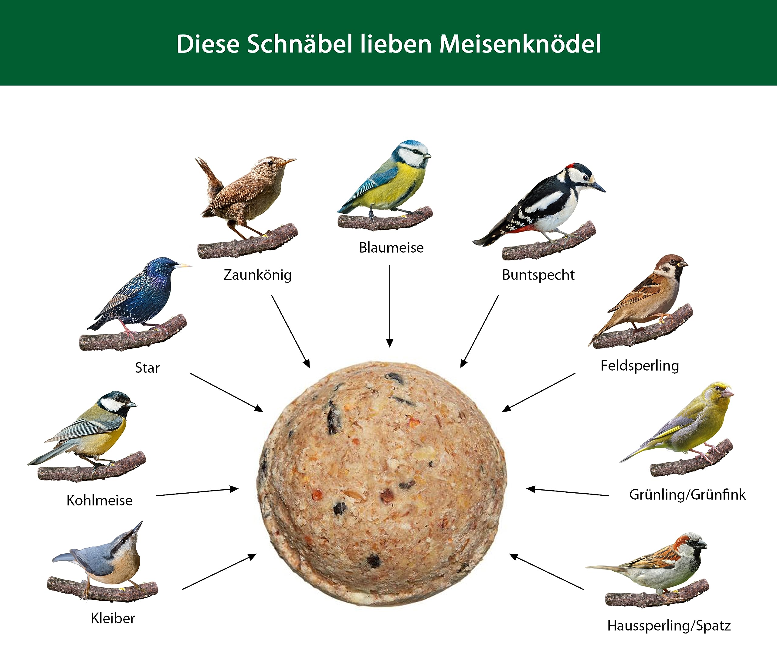 Dehner Natura Meisenknödel mit Netz 100 Stück 10 kg